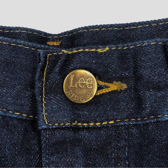 Lee VTG 80s Relaxed Tapered Ankle Pleated Jean Deadstock Size 10 Dark Blue - Picture 4 of 15